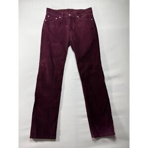 Levi's 511 Men's Slim Fit Straight Leg Maroon Corduroy Pants - Size 29x29